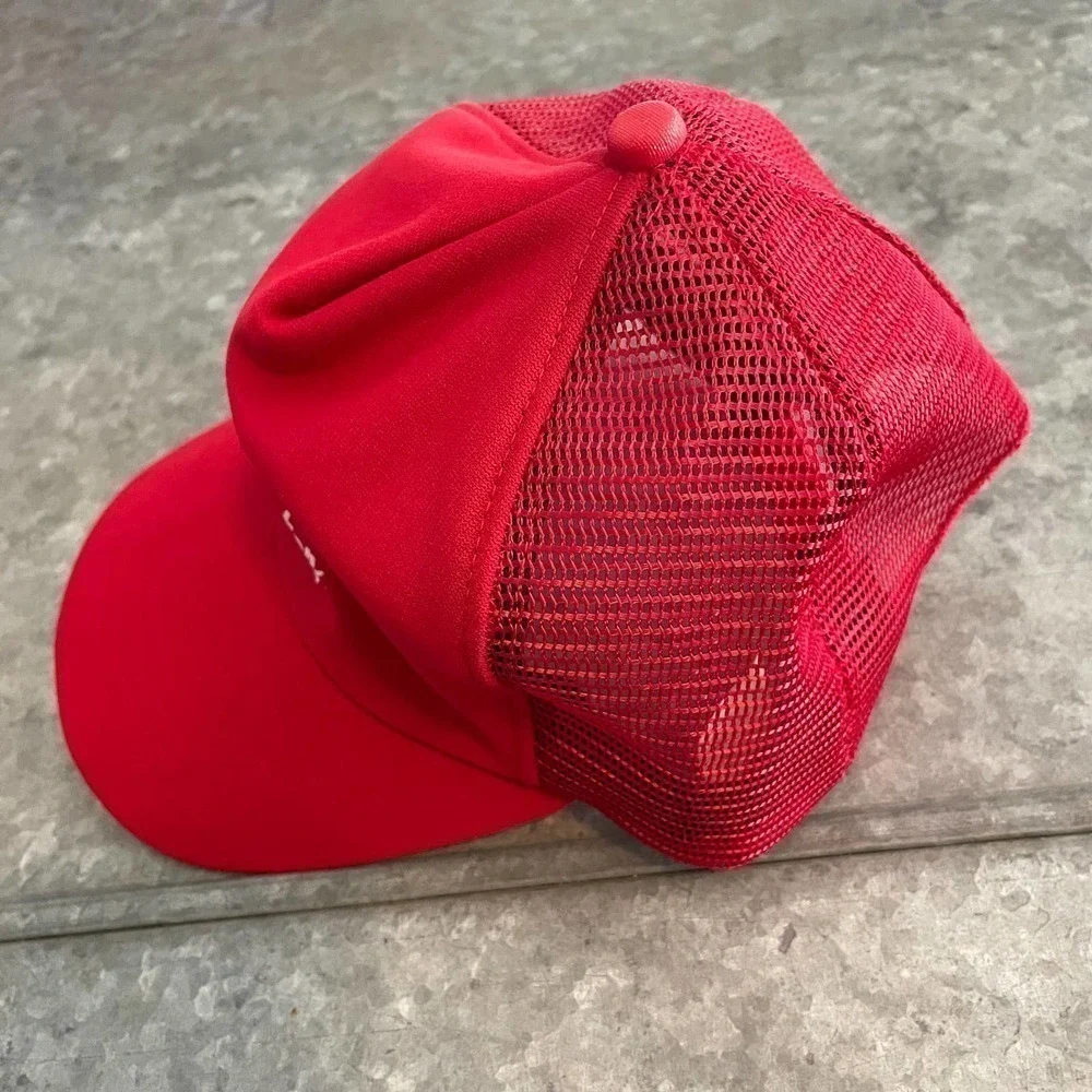 Vintage The Sports Center Nike Puma Script New Era USA Red Snapback Hat 80s 90s